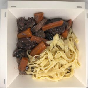 Boeuf bourguignon, tagliatelle fraiche