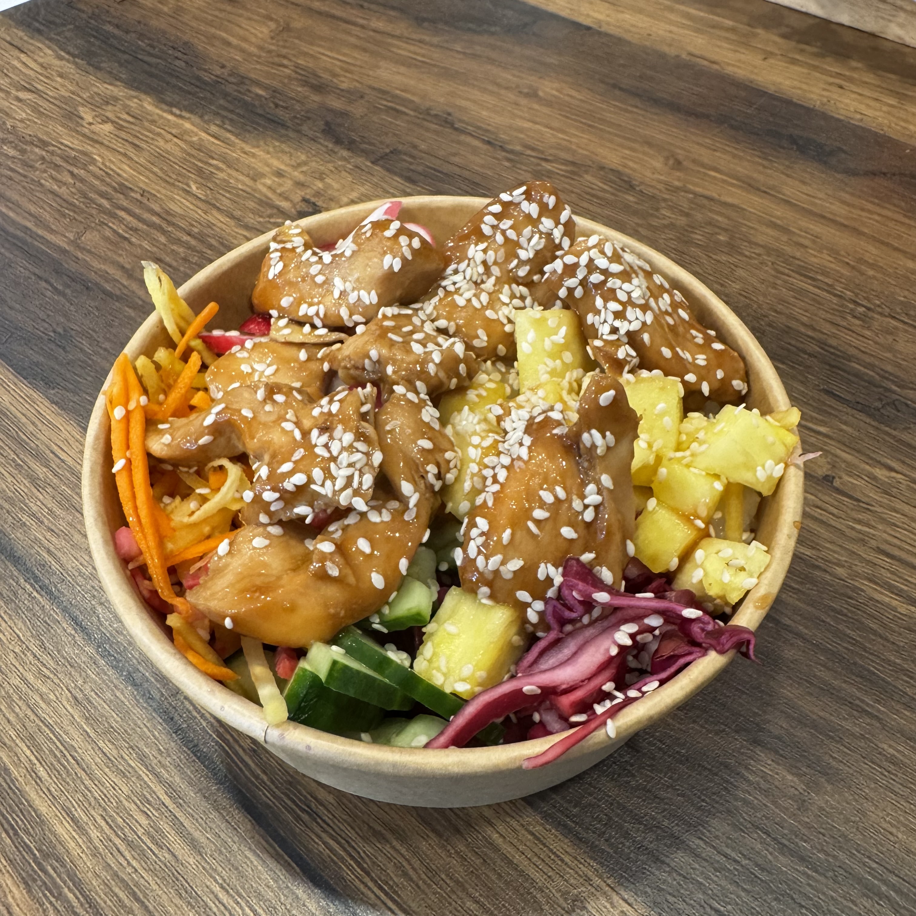 Pokebowl au poulet teriyaki