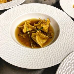 raviole gambas et foie gras
